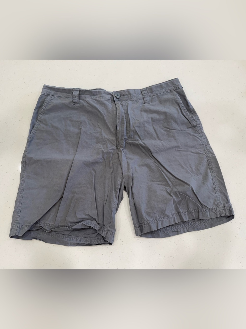 Men's Flat-Front Grey Casual Shorts